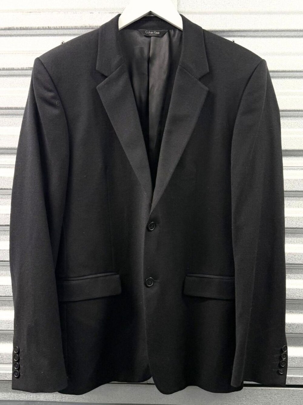CALVIN KLEIN COLLECTION BLACK WOOL BLAZER SUIT JACKET